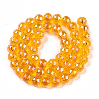 Electroplate Transparent Glass Beads Strands X-GLAA-T032-T8mm-AB11-1