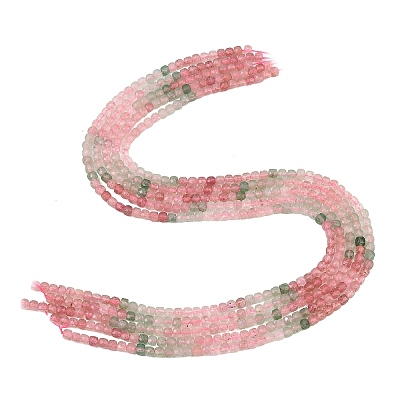 Gradient Color Natural Red and Green Strawberry Quartz Beads Strands GG-NH0007-C02-01-1