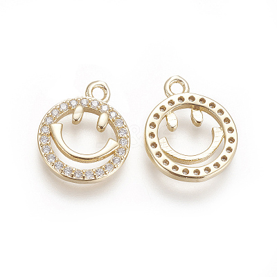 Brass Micro Pave Cubic Zirconia Charms X-ZIRC-F102-16-1