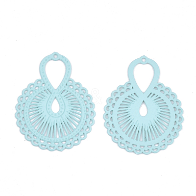 430 Stainless Steel Filigree Pendants STAS-S108-22C-1