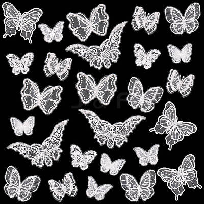 40Pcs 8 Styles Polyester Butterfly DIY-SP0006-25-1