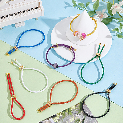 8Pcs 8 Colors Microfiber Cord Slider Bracelets BJEW-UN0001-86-1