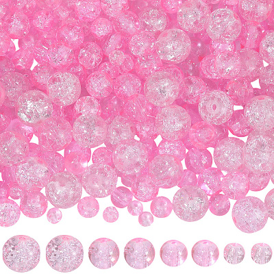 450Pcs 4 Styles Spray Painted Crackle Glass Beads CCG-PA0001-09E-1