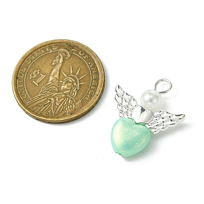 50Pcs Heart Acrylic Pendants PALLOY-JF02975-1