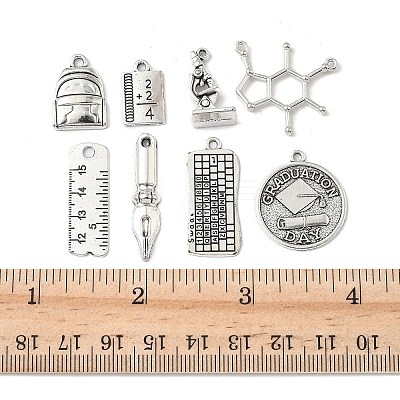 40Pcs 8 Styles Tibetan Style Alloy Pendants TIBE-FP0001-17-1