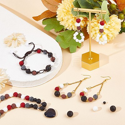 Synthetic Lava Rock Beads Strands X-G-S277-8mm-01-1