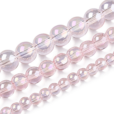 Electroplate Transparent Glass Beads Strands GLAA-T032-T4mm-AB10-1