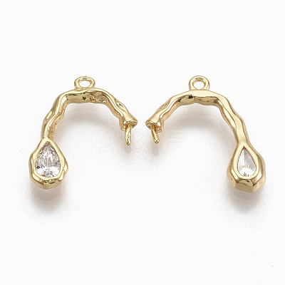 Brass Peg Bails Pendants ZIRC-Q021-081G-NF-1