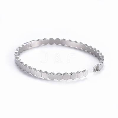 Tarnish Resistant 304 Stainless Steel Cuff Bangles BJEW-I277-03P-1