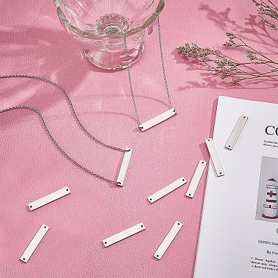 16Pcs 304 Stainless Steel Connector Charms FIND-BC0003-43-1