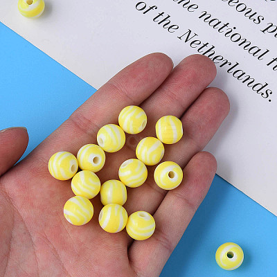 Opaque Striped Acrylic Beads LS-MACR-S373-27A-06-1