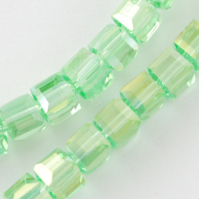 Electroplate Glass Beads Strands EGLA-R030-6x6mm-18-1