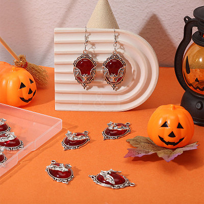 12Pcs Vampire Bat Shaped Alloy Enamel Pendants ENAM-CA0001-87A-1