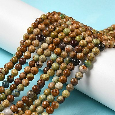 Natural Yellow Chrysocolla Beads Strands G-H298-A07-01-1