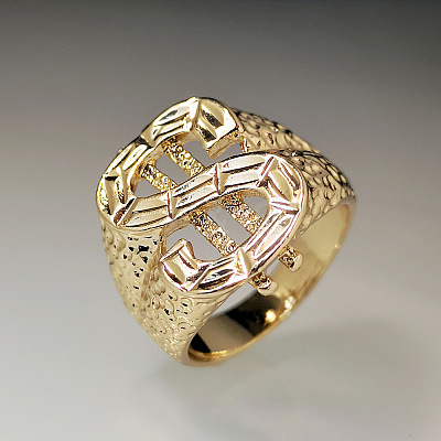 Dollar Sign Zinc Alloy Finger Rings for Men FS-WG78023-05-1