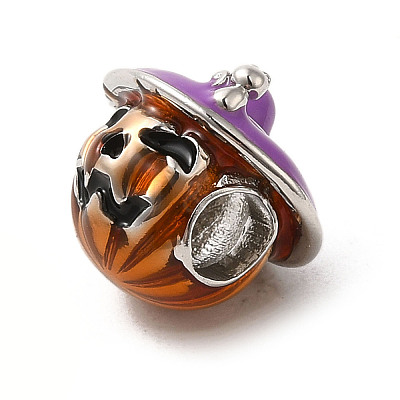 Halloween Brass Enamel European Beads LS-KK-A203-04B-P-1