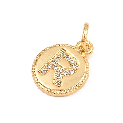 Brass Micro Pave Clear Cubic Zirconia Charms CU-CBA56CE-12G-R-1