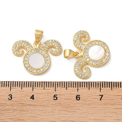 Brass Micro Pave Clear Cubic Zirconia Pendants KK-B083-40A-G-1