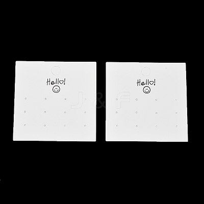 Smiling Face Paper Earrings Necklace Display Cards FIND-T072-01C-03-1