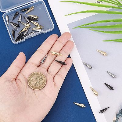 32Pcs 4 Style 2 Colors 304 Stainless Steel Pendants STAS-UN0026-37-1