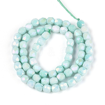 Anti-Tarnish Electroplate Glass Beads Strands GLAA-N057-6mm-02-1