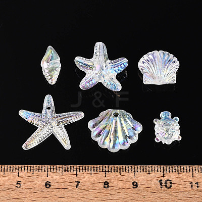 Ocean Theme Transparent Acrylic Beads TACR-T028-69-01F-1