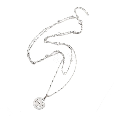 Stainless Steel Pendants Necklaces LS-NJEW-U003-01B-P-1