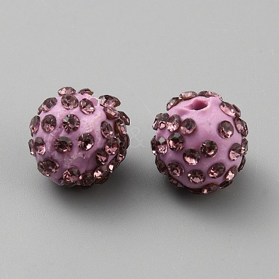 Handmade Polymer Clay Rhinestone Beads CLAY-WH0011-08N-1
