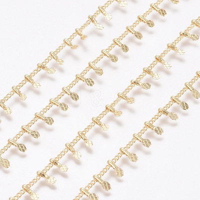 Brass Handmade Curb Chains CHC-G006-12G-1