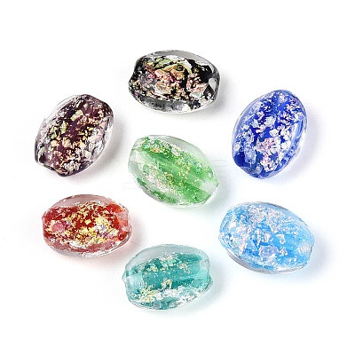 Handmade Foil Lampwork Beads Strands FOIL-T008-10M-1