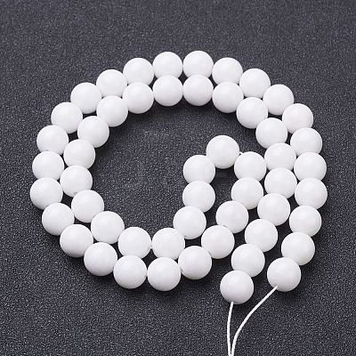 Natural Mashan Jade Round Beads Strands G-D263-8mm-XS01-1