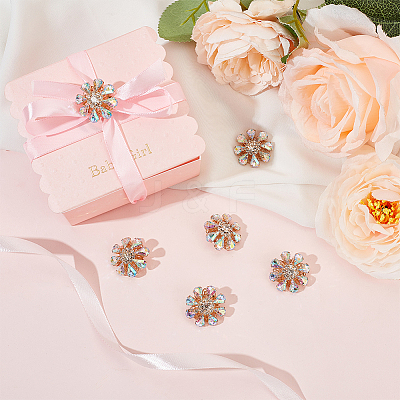 6Pcs Acrylic Rhinestone Buttons DIY-FG0004-60B-1
