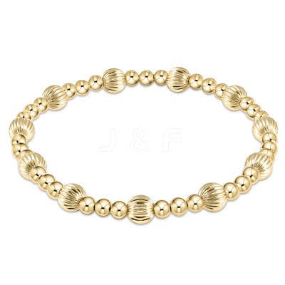 Bohemia Brass Round Beaded Stretch Bracelets TK0566-13-1