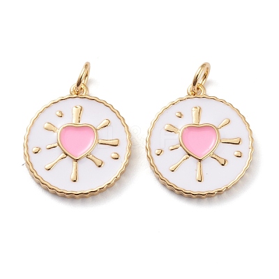 Real 18K Gold Plated Brass Enamel Pendants ZIRC-Z008-11A-1