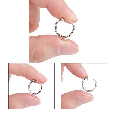 316 Surgical Stainless Steel Clip-on Hoop Earrings STAS-S101-15mm-01P-1