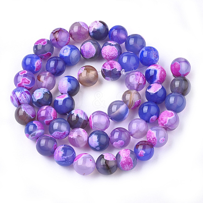 Natural Fire Crackle Agate Beads Strands G-S346-8mm-11-1