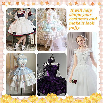 Polyester & Steel Wire Half Oval Wedding Dress Petticoat for Women DIY-WH0591-492A-1