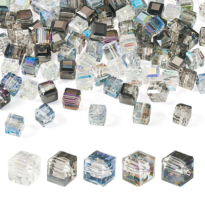 100Pcs 5 Colors Electroplated Glass Beads EGLA-TADJ0001-09-1