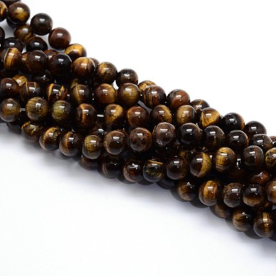 Natural Grade AB Tiger Eye Round Beads Strands X-G-O047-02-8mm-1