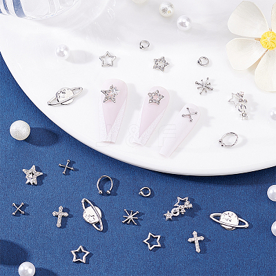 60Pcs 10 Styles Alloy Cabochons DIY-PH0029-09-1