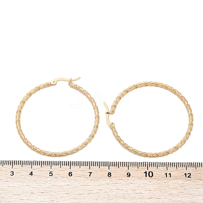 Ion Plating(IP) 304 Stainless Steel Big Hoop Earrings EJEW-L215-16G-1