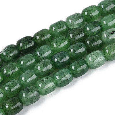 Baking Paint Crackle Glass Beads Strands DGLA-N019-01B-14-1