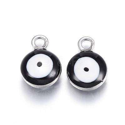 304 Stainless Steel Enamel Charms STAS-G122-24D-1