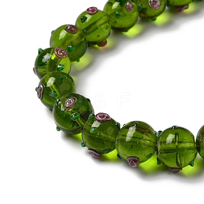 Handmade Bumpy Lampwork Beads Strands LAMP-K037-16B-1
