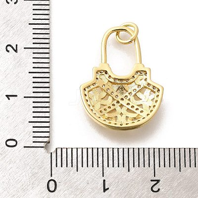 Brass Micro Pave Clear Cubic Zirconia Pendants KK-L225-043G-1