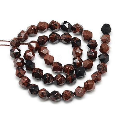 Natural Mahogany Obsidian Beads Strands G-S149-15-10mm-1