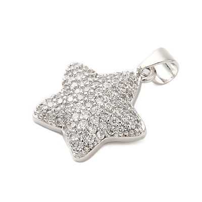 Brass Micro Pave Cubic Zirconia Pendants KK-A228-03P-1