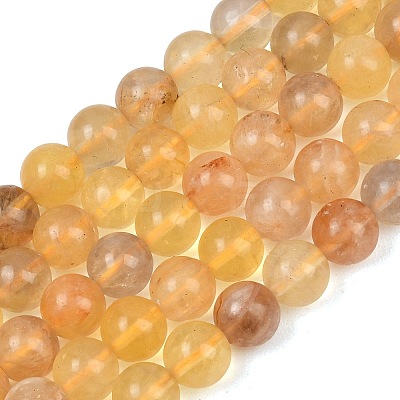 Natural Yellow Fluorite Beads Strands G-K340-A03-02A-1