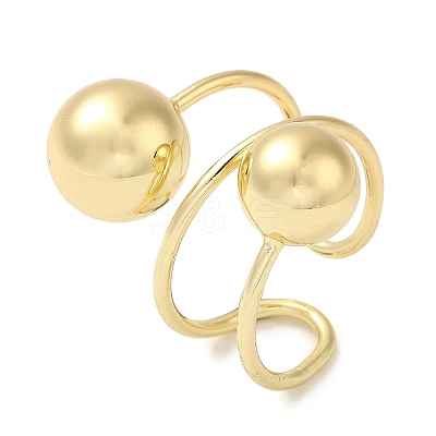 Brass Open Cuff Ring RJEW-Q778-50G-1