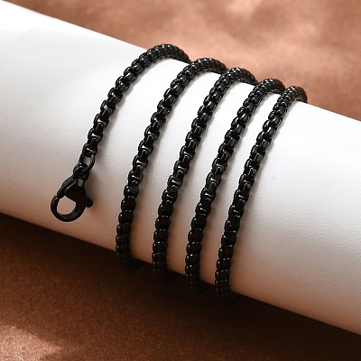 304 Stainless Steel Box Chain Necklaces X-NJEW-P244-01B-1
